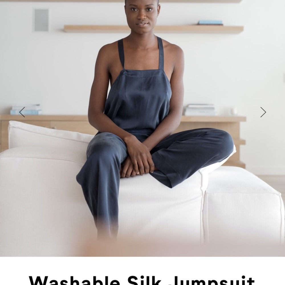 Lunya washable silk jumpsuit in black